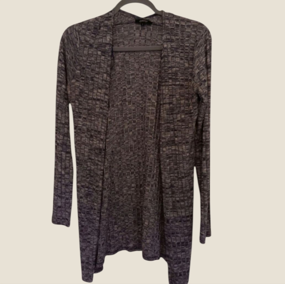 Ambiance Apparel Women's Small Grayish Blue Open Front Cardigan